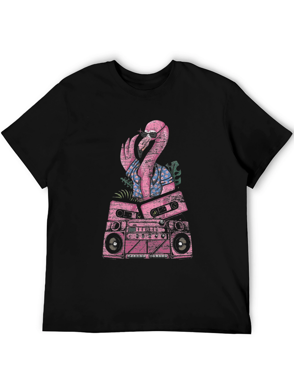 Retro Flamingo Boombox Graphic Tee