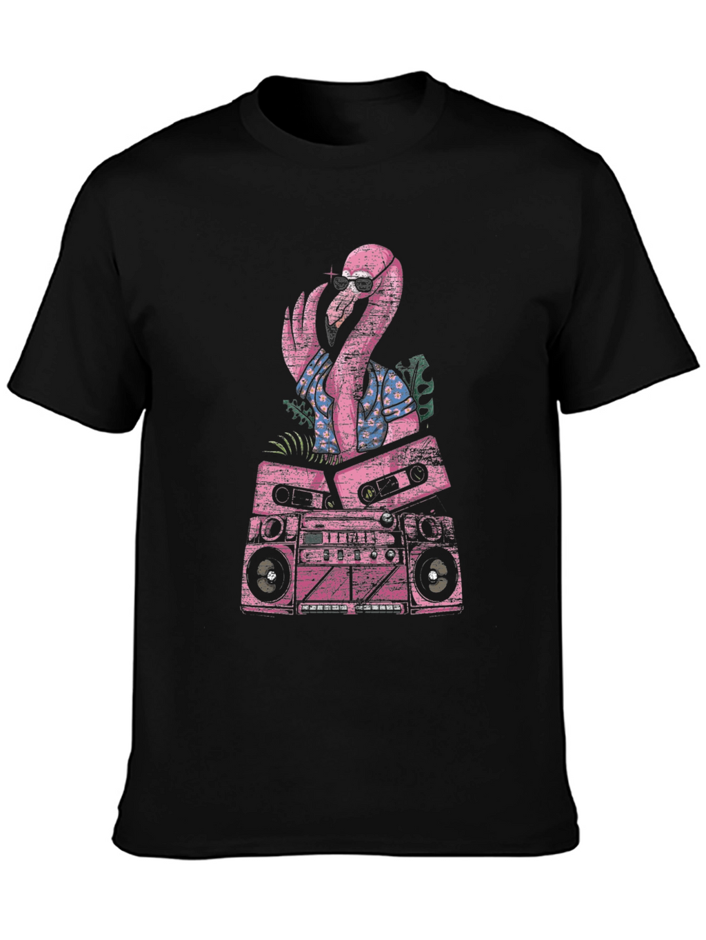 Retro Flamingo Boombox Graphic Tee