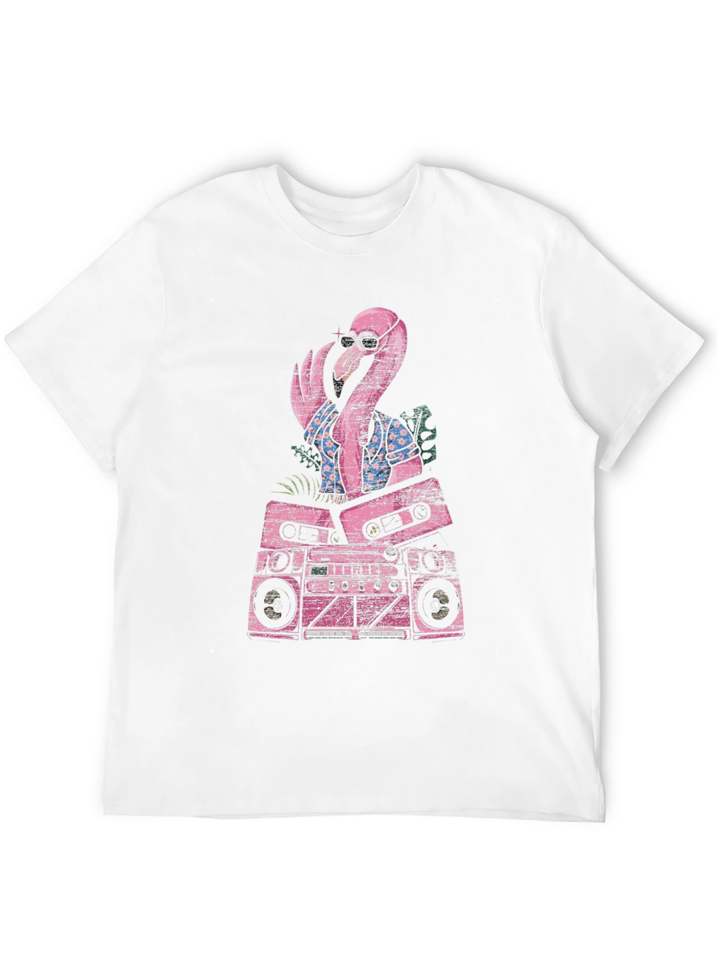 Retro Flamingo Boombox Graphic Tee