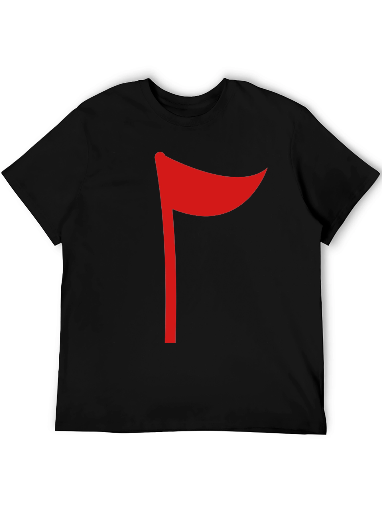 Red Flag Graphic Black T-Shirt Casual Tee