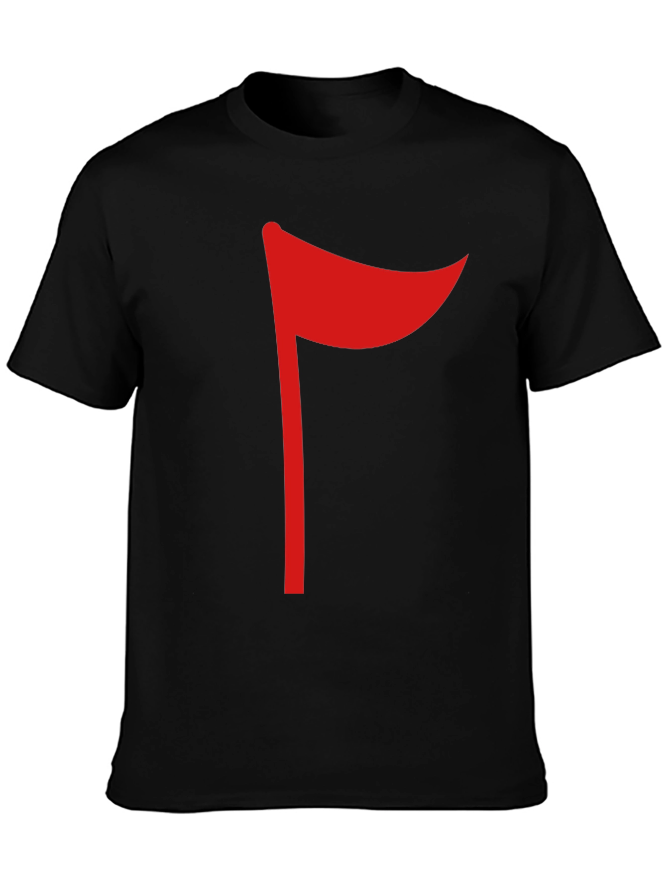Red Flag Graphic Black T-Shirt Casual Tee