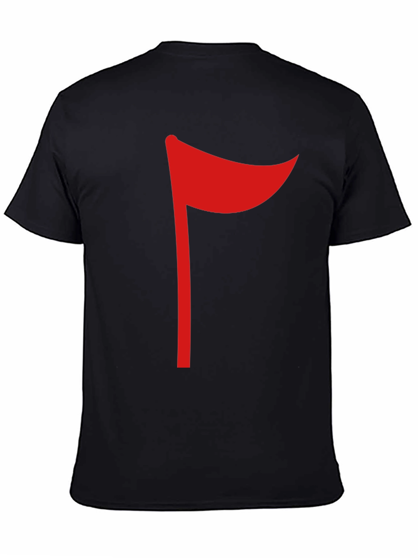 Red Flag Graphic Black T-Shirt Casual Tee