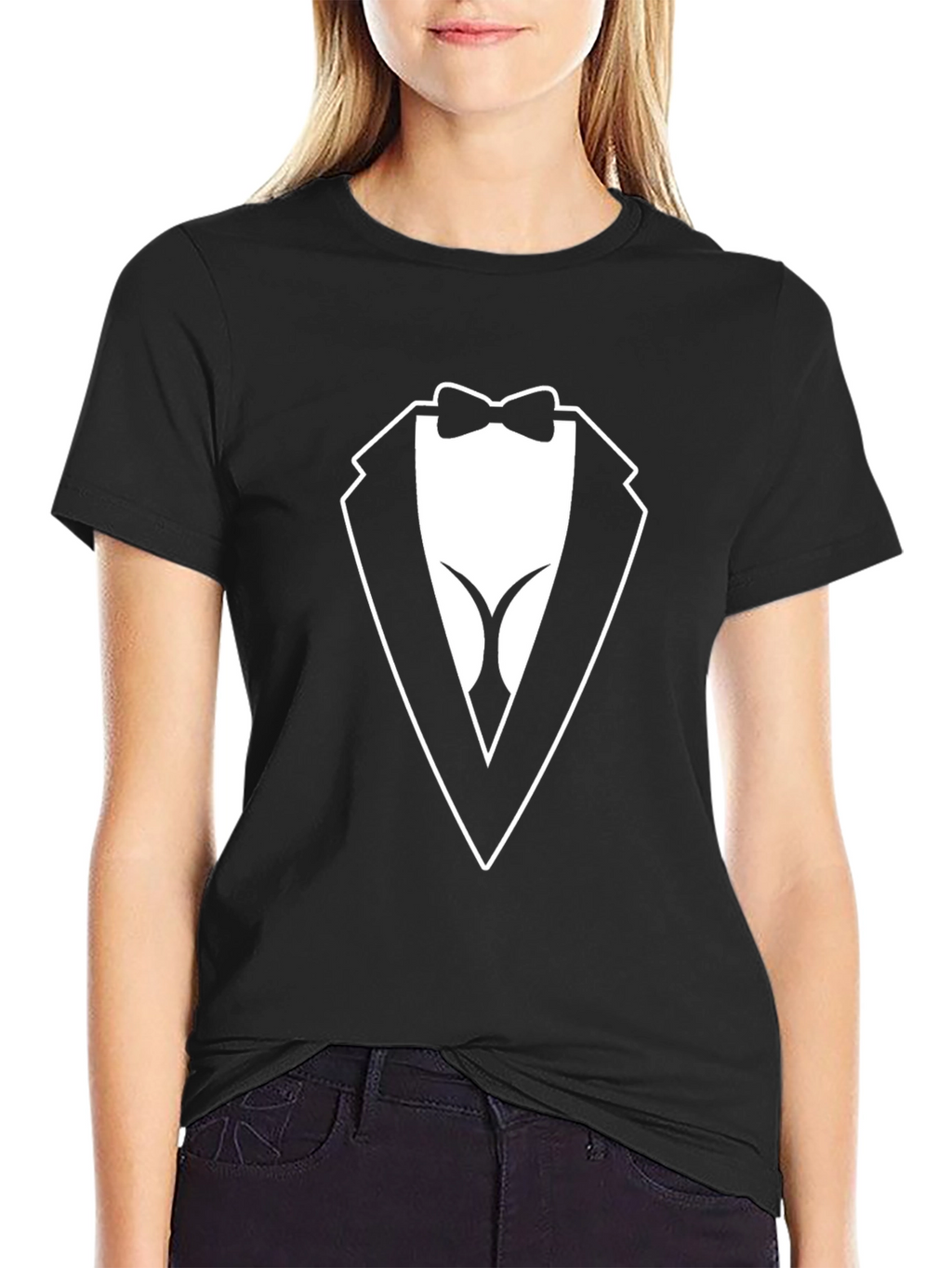 Novelty Tuxedo T-Shirt - Black Casual Wear