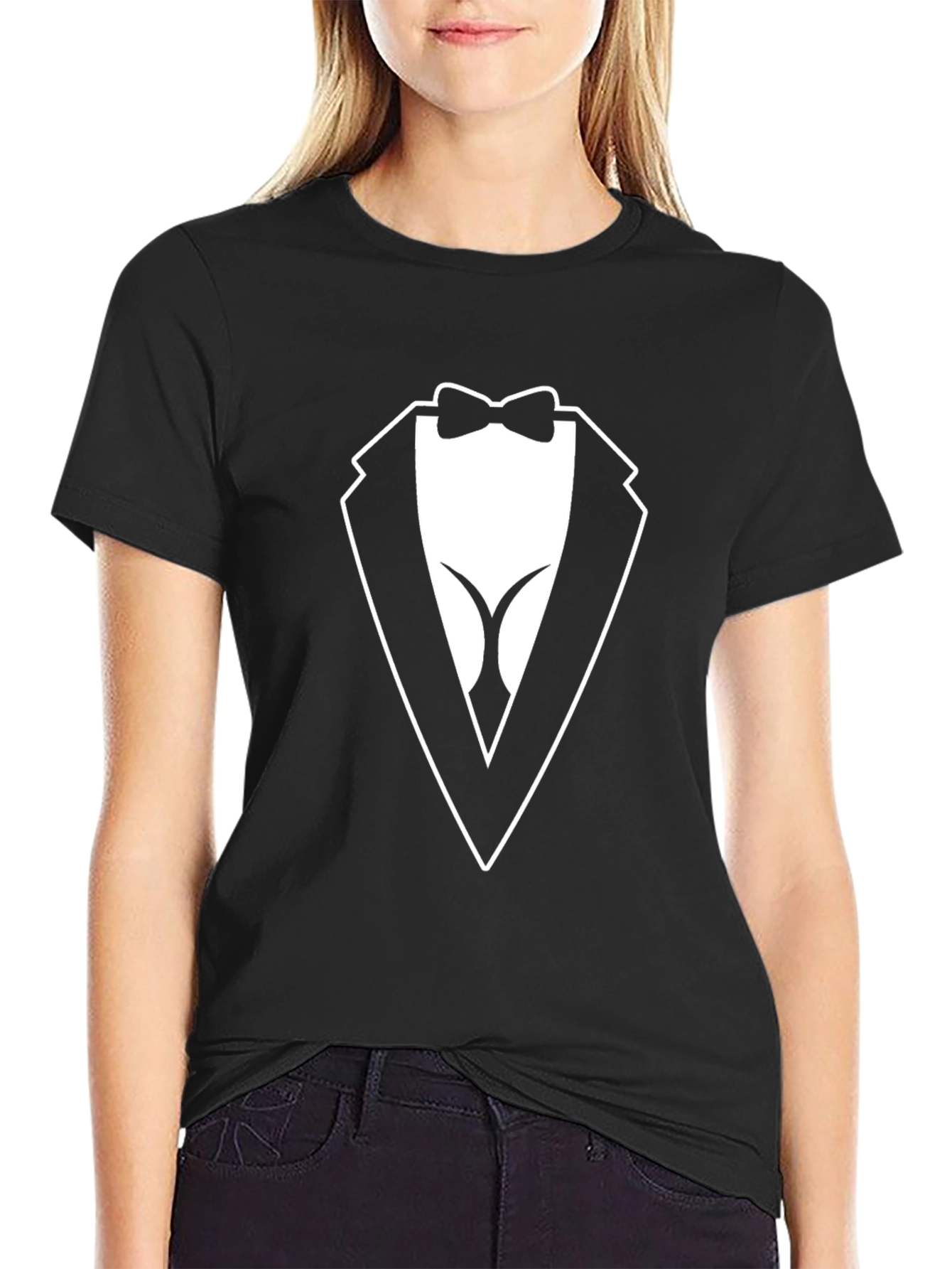 Novelty Tuxedo T-Shirt - Black Casual Wear