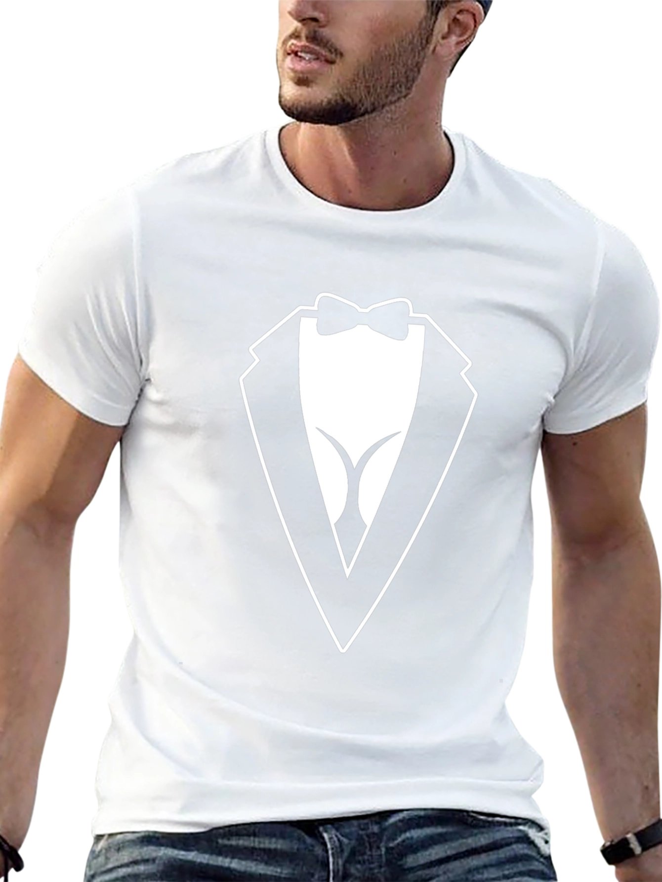 Novelty Tuxedo T-Shirt - Black Casual Wear