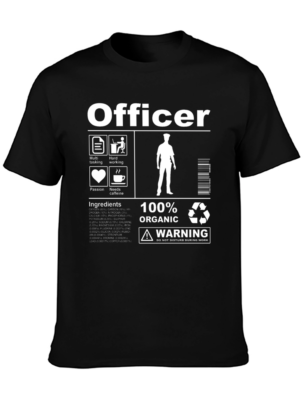 Humorous Officer Graphic Print Tee