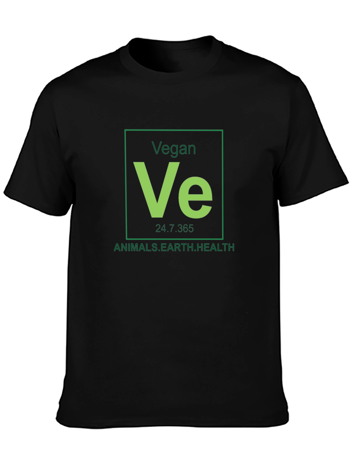 Vegan Periodic Table Black T-Shirt