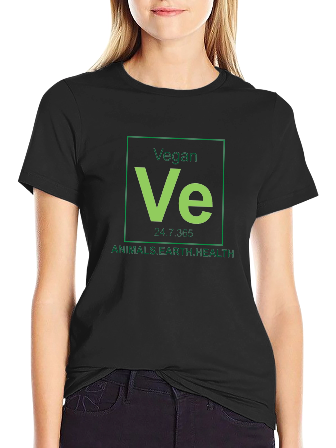 Vegan Periodic Table Black T-Shirt
