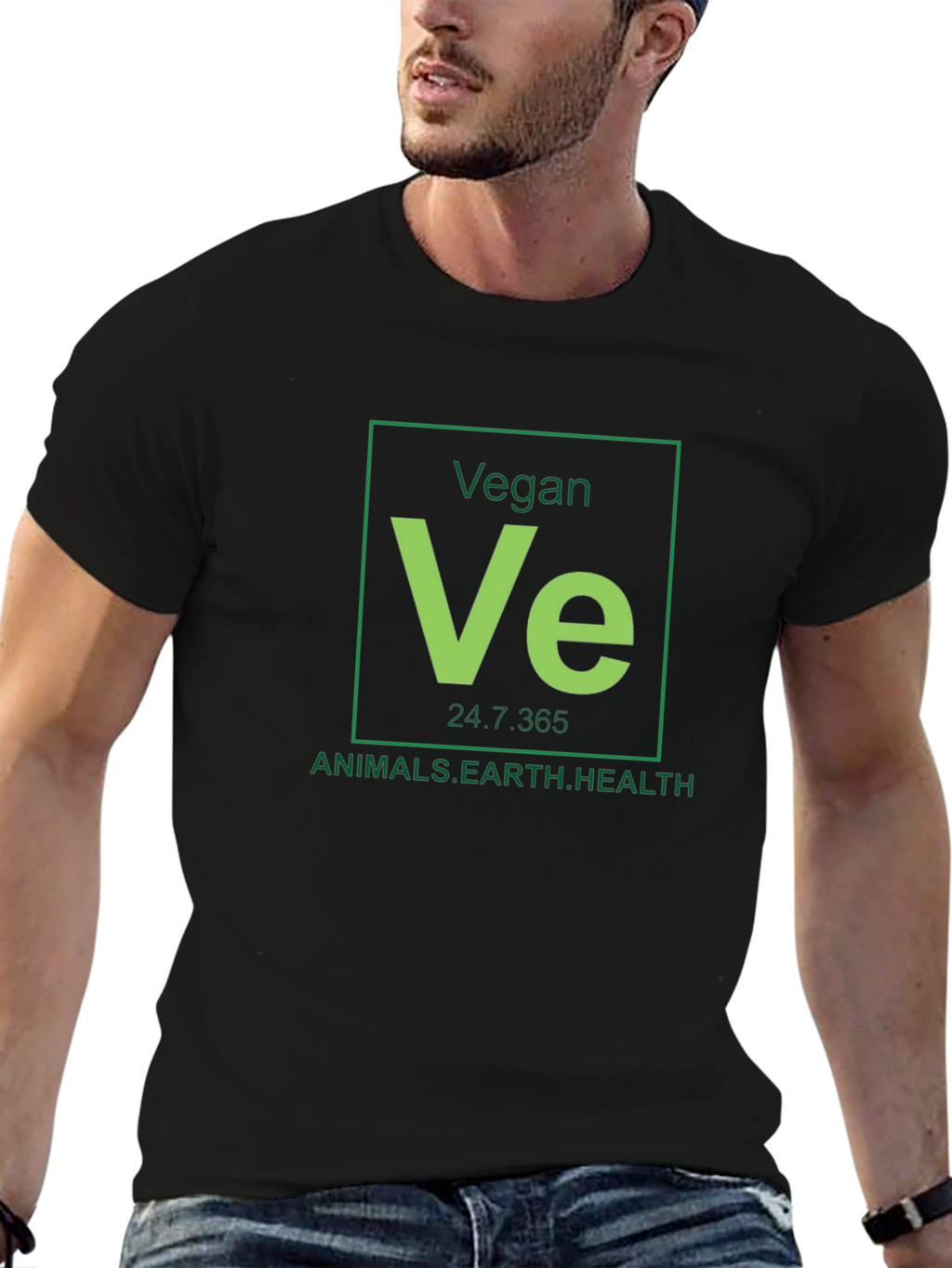Vegan Periodic Table Black T-Shirt