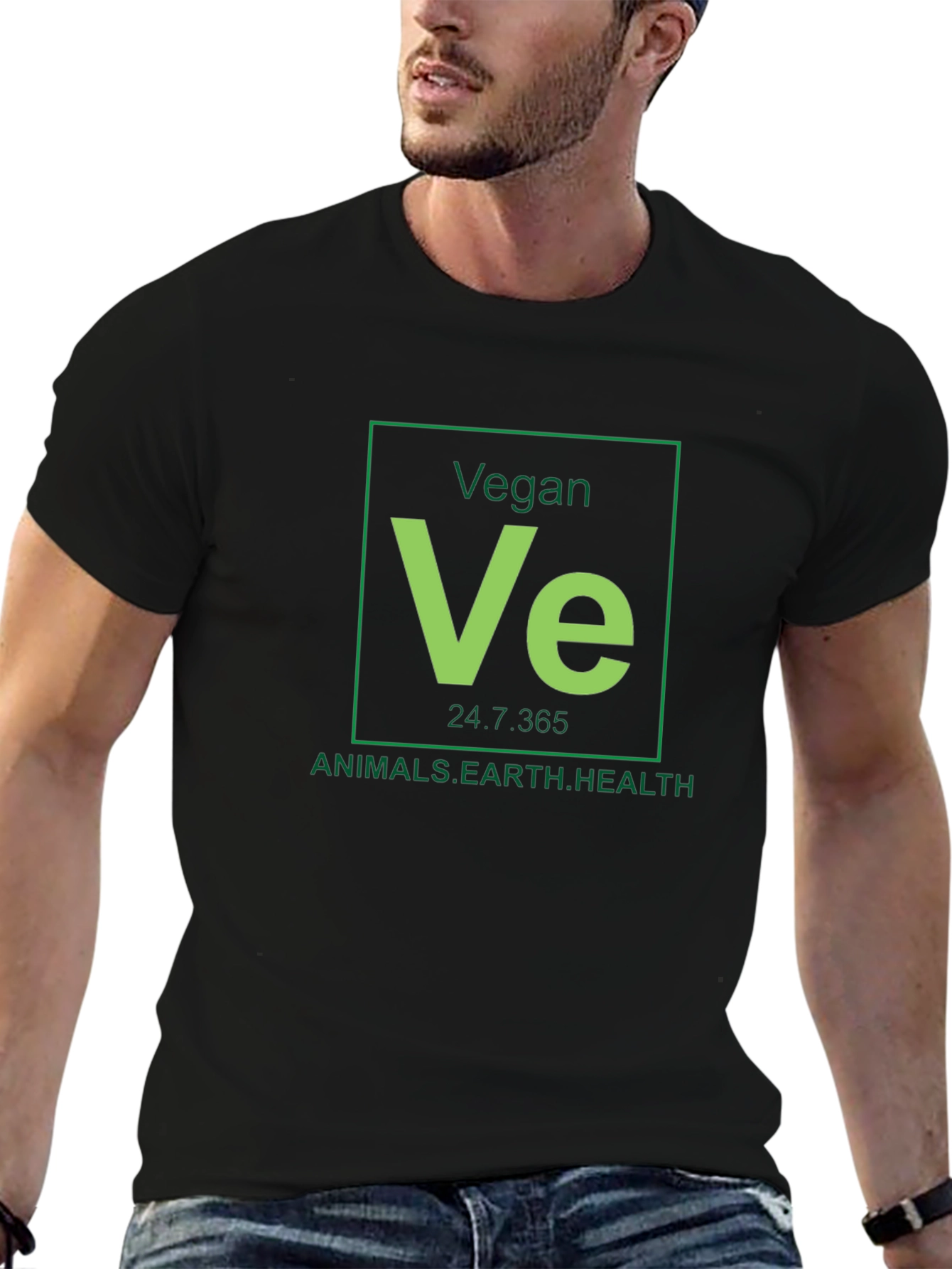Vegan Periodic Table Black T-Shirt