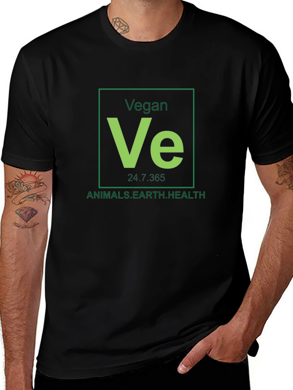 Vegan Periodic Table Black T-Shirt
