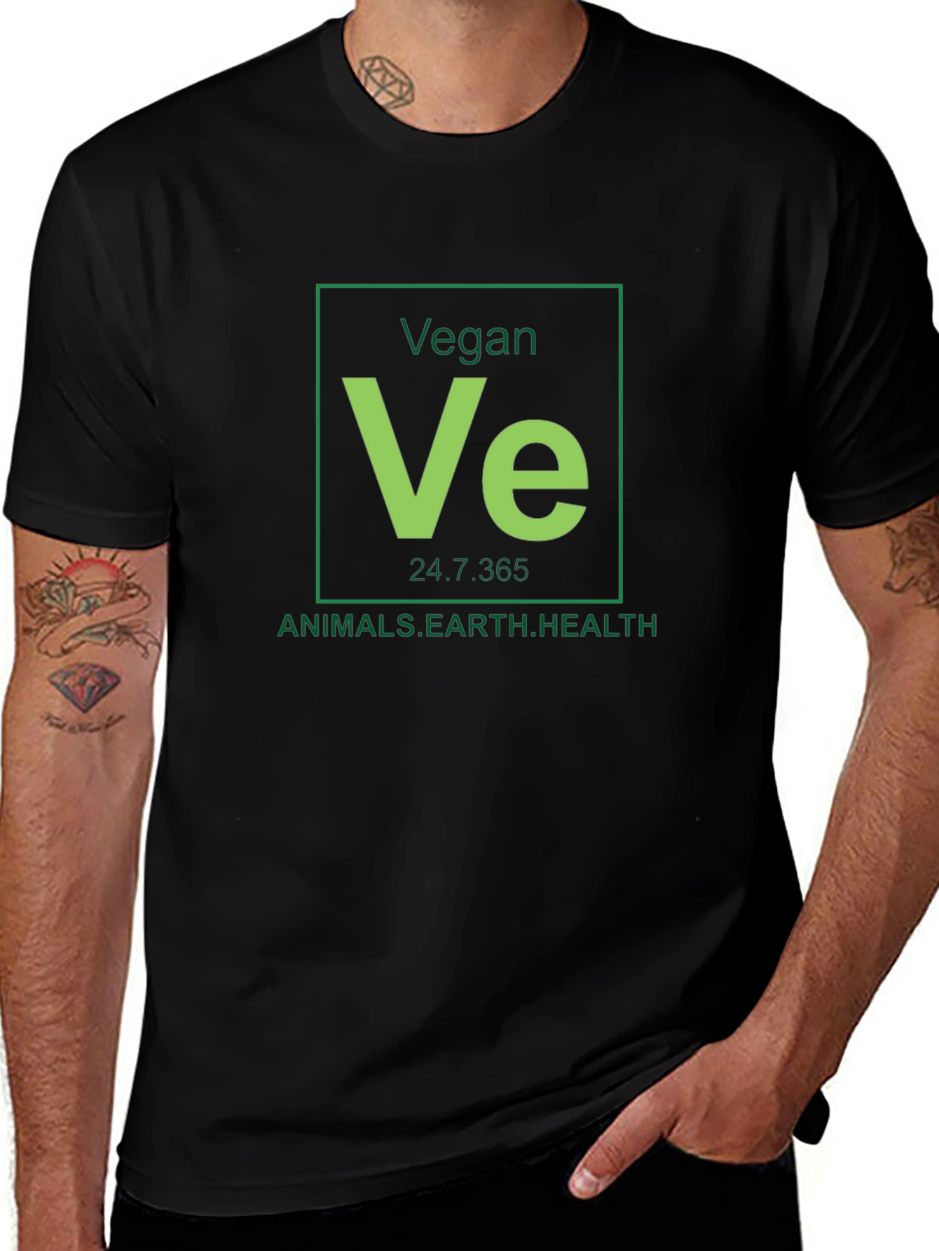 Vegan Periodic Table Black T-Shirt