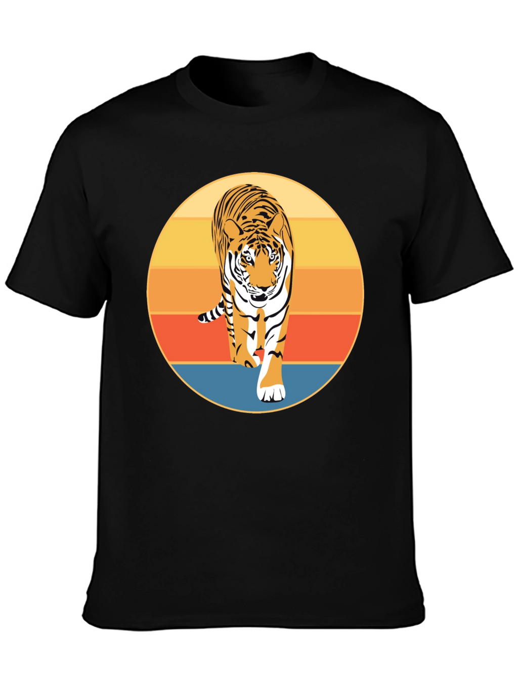 Retro Tiger Graphic T-Shirt - Cool Animal Design