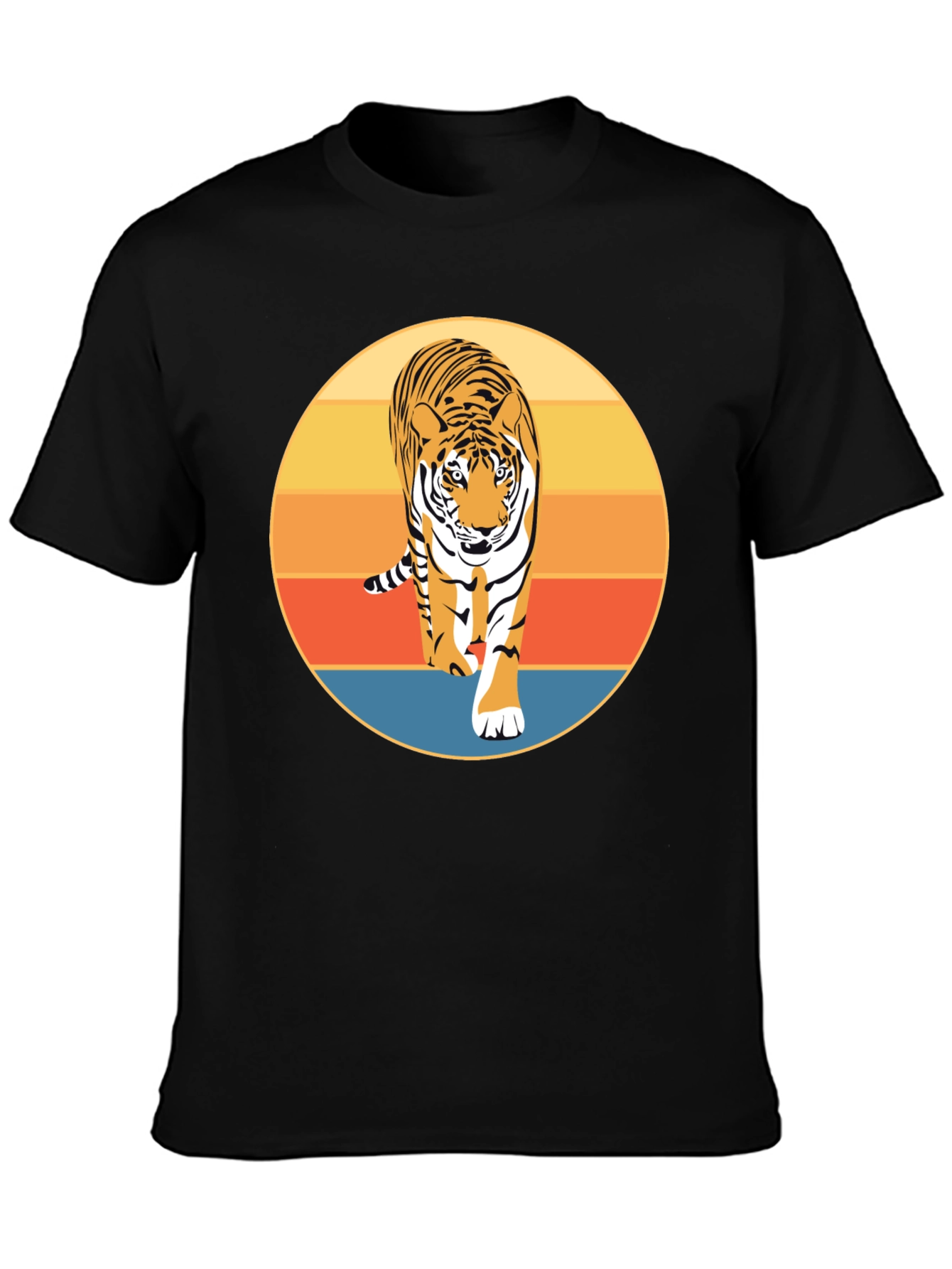 Retro Tiger Graphic T-Shirt - Cool Animal Design