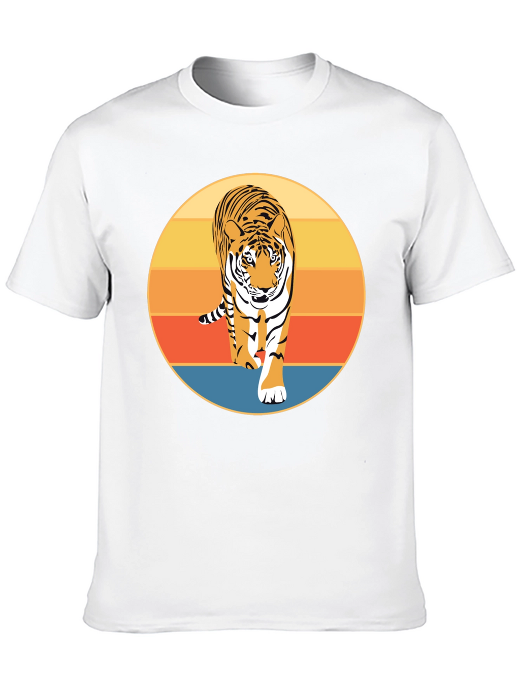 Retro Tiger Graphic T-Shirt - Cool Animal Design