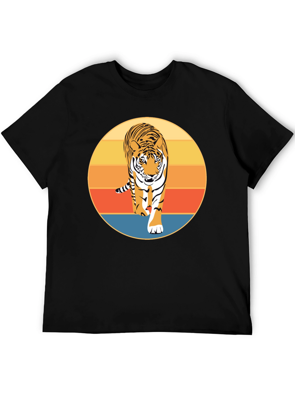 Retro Tiger Graphic T-Shirt - Cool Animal Design