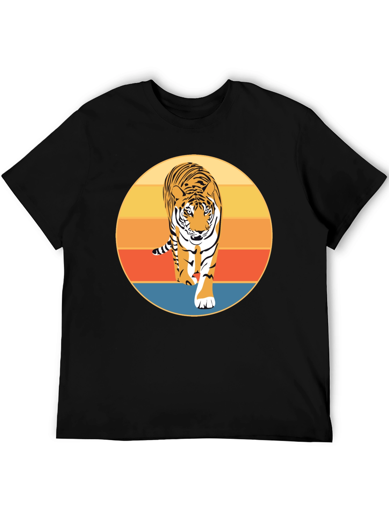 Retro Tiger Graphic T-Shirt - Cool Animal Design