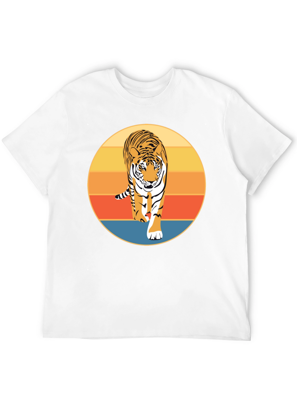 Retro Tiger Graphic T-Shirt - Cool Animal Design