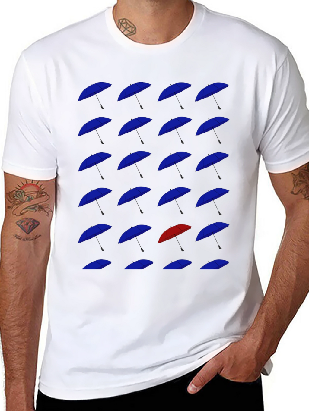 Umbrella Pattern T-Shirt - Be Unique