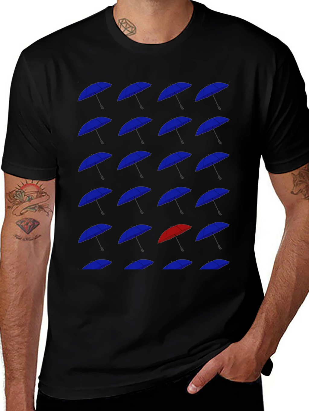 Umbrella Pattern T-Shirt - Be Unique