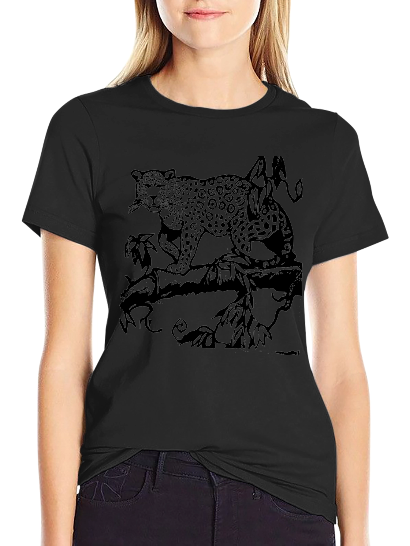 Leopard Graphic T-Shirt - Black