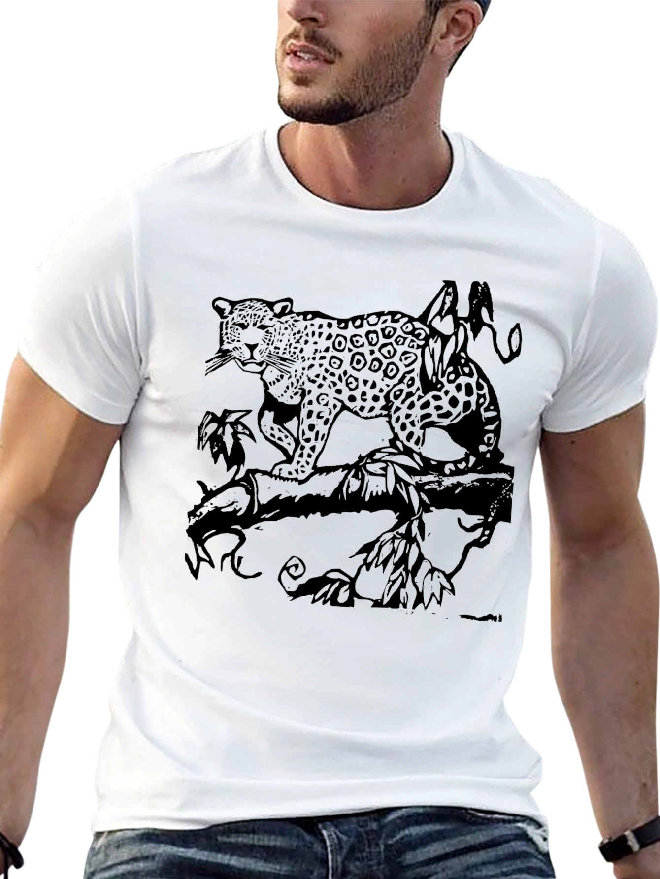 Leopard Graphic T-Shirt - Black