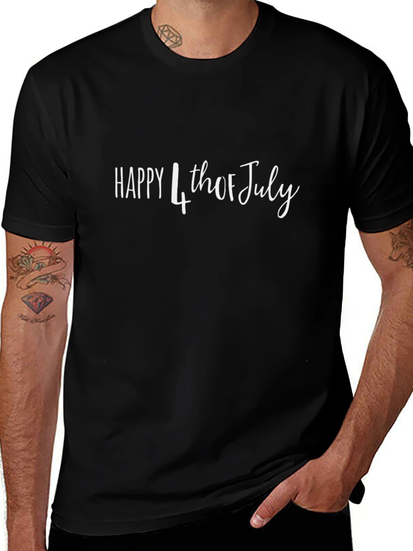 Happy 4th of July Black Graphic Tee