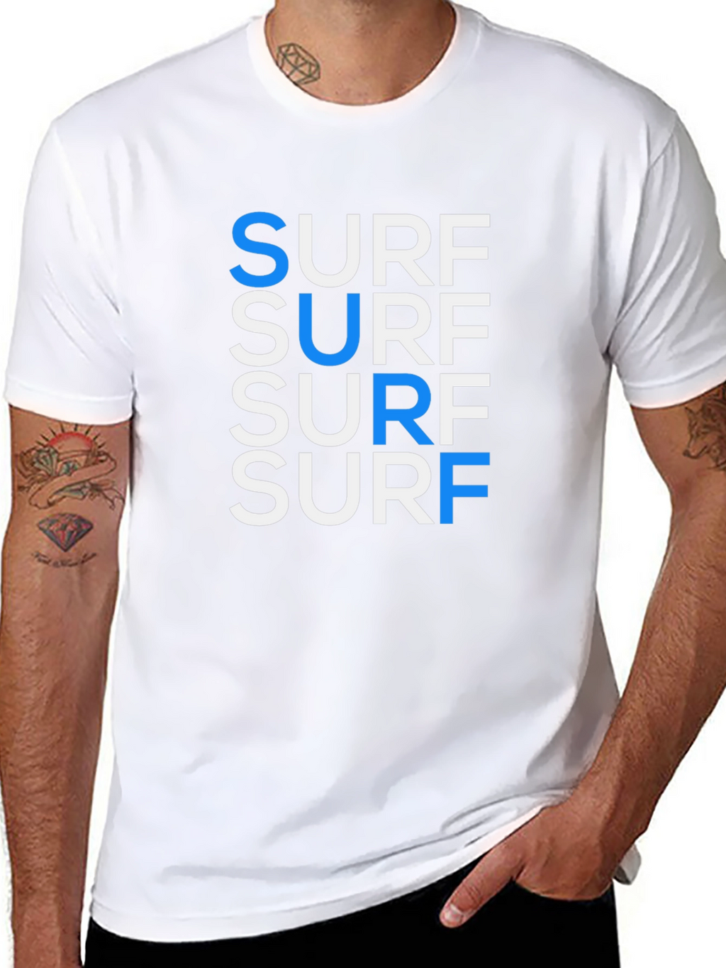 Cool Surf Graphic Tee - Black Cotton T-Shirt