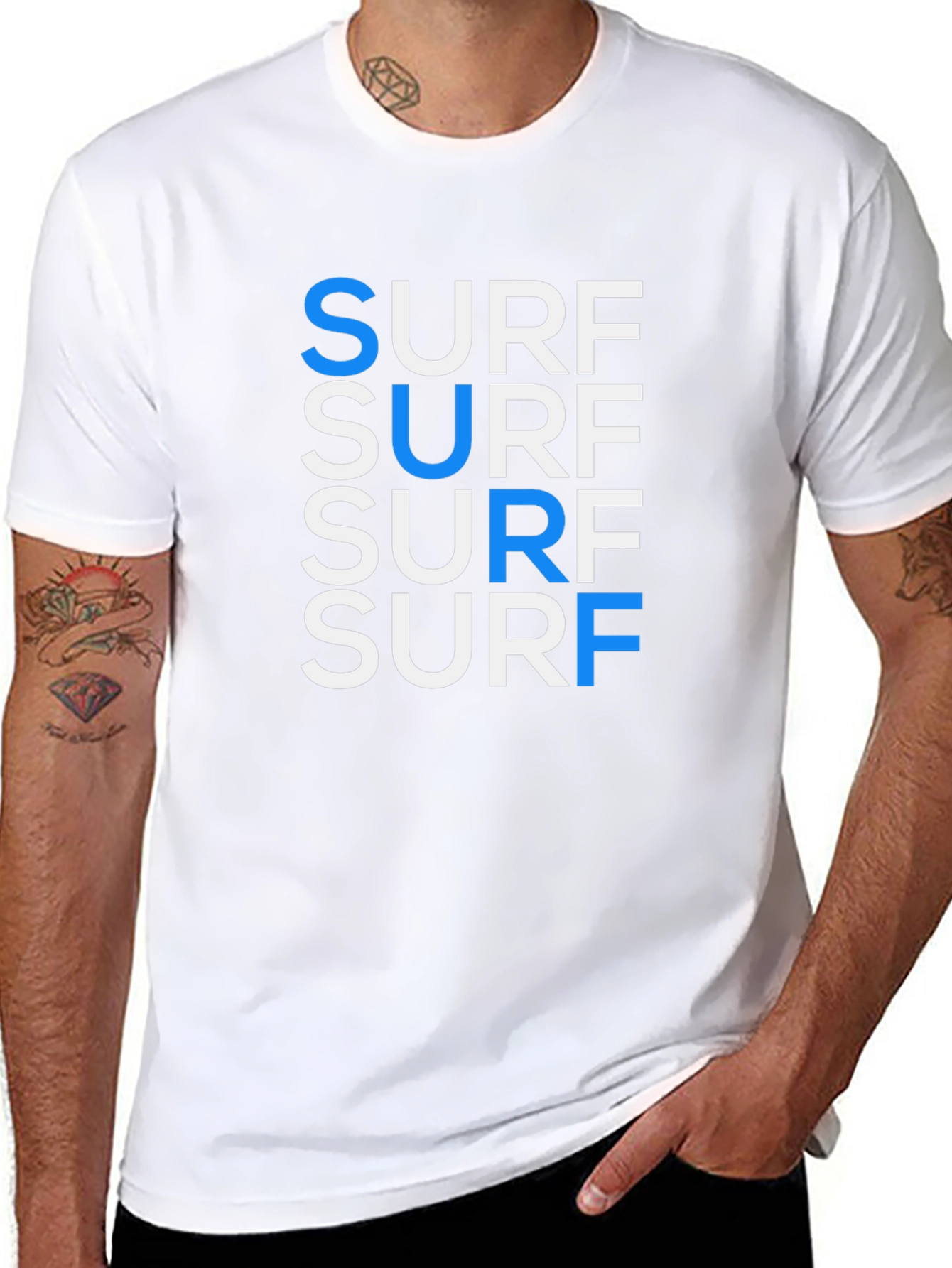 Cool Surf Graphic Tee - Black Cotton T-Shirt