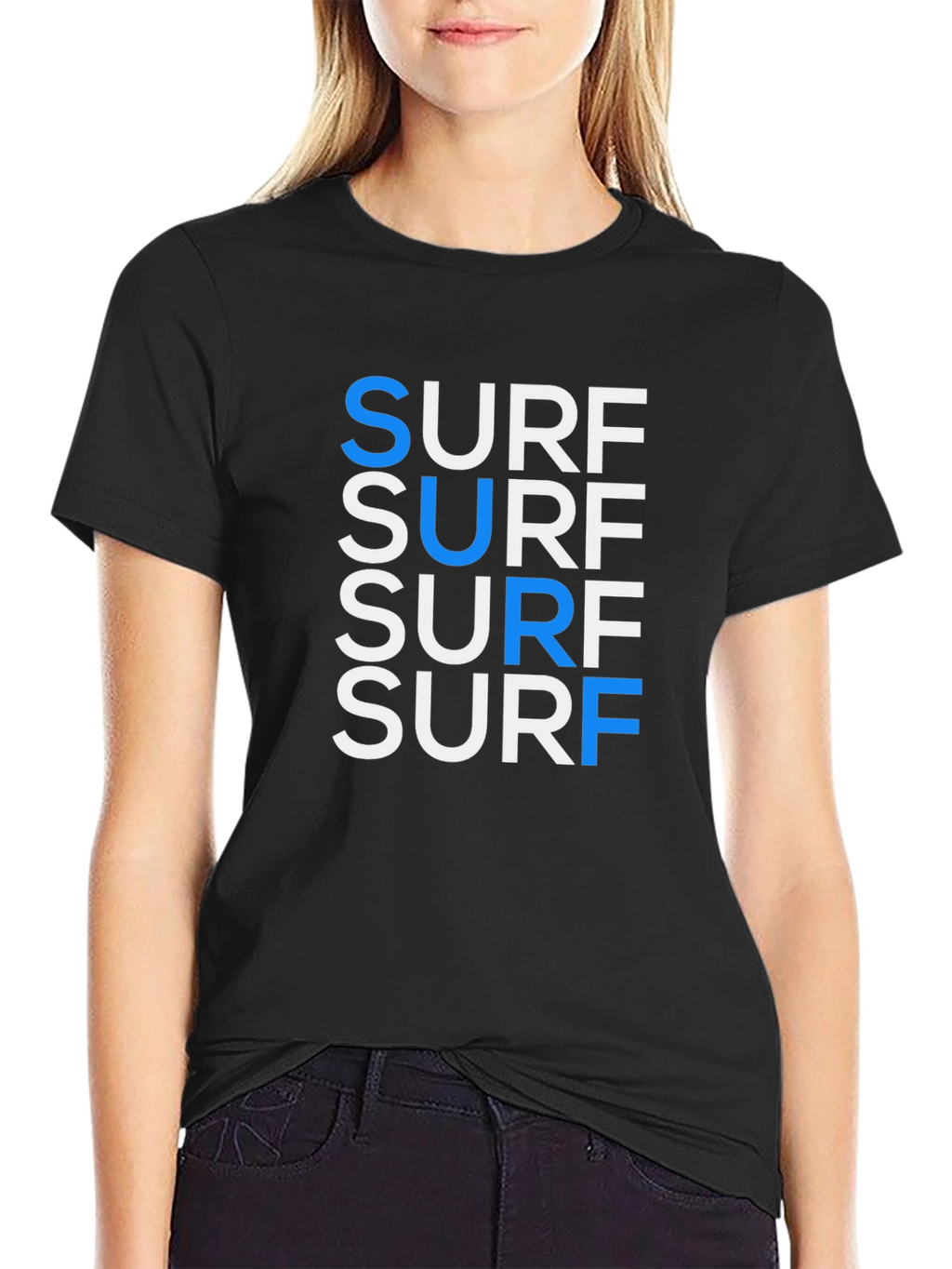 Cool Surf Graphic Tee - Black Cotton T-Shirt