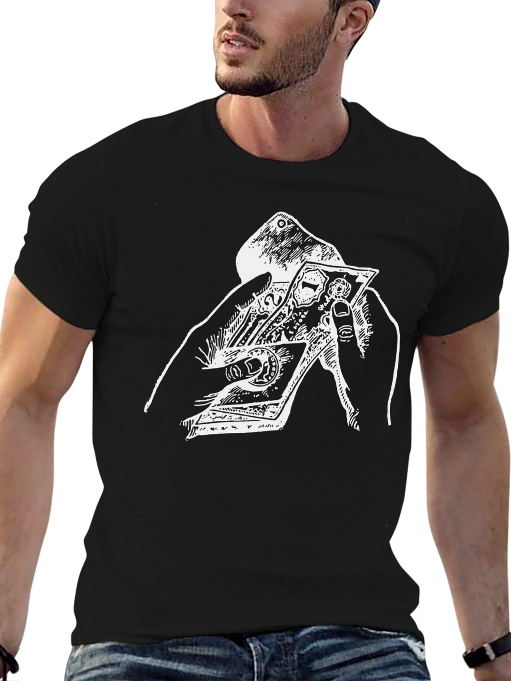 Black T-Shirt with Graphic Print