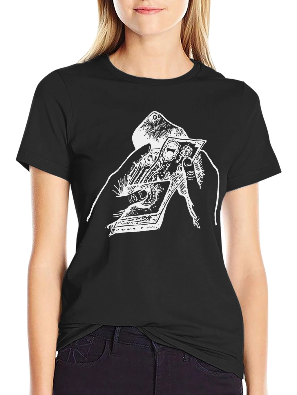Black T-Shirt with Graphic Print