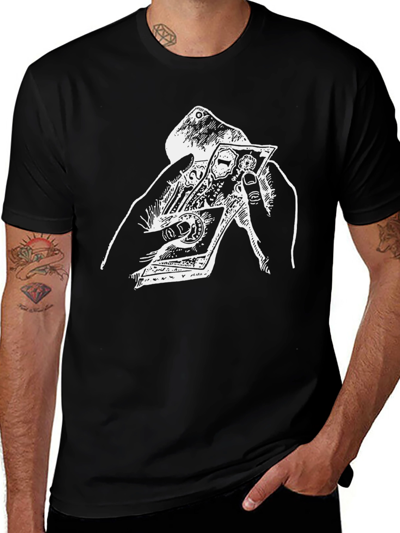 Black T-Shirt with Graphic Print