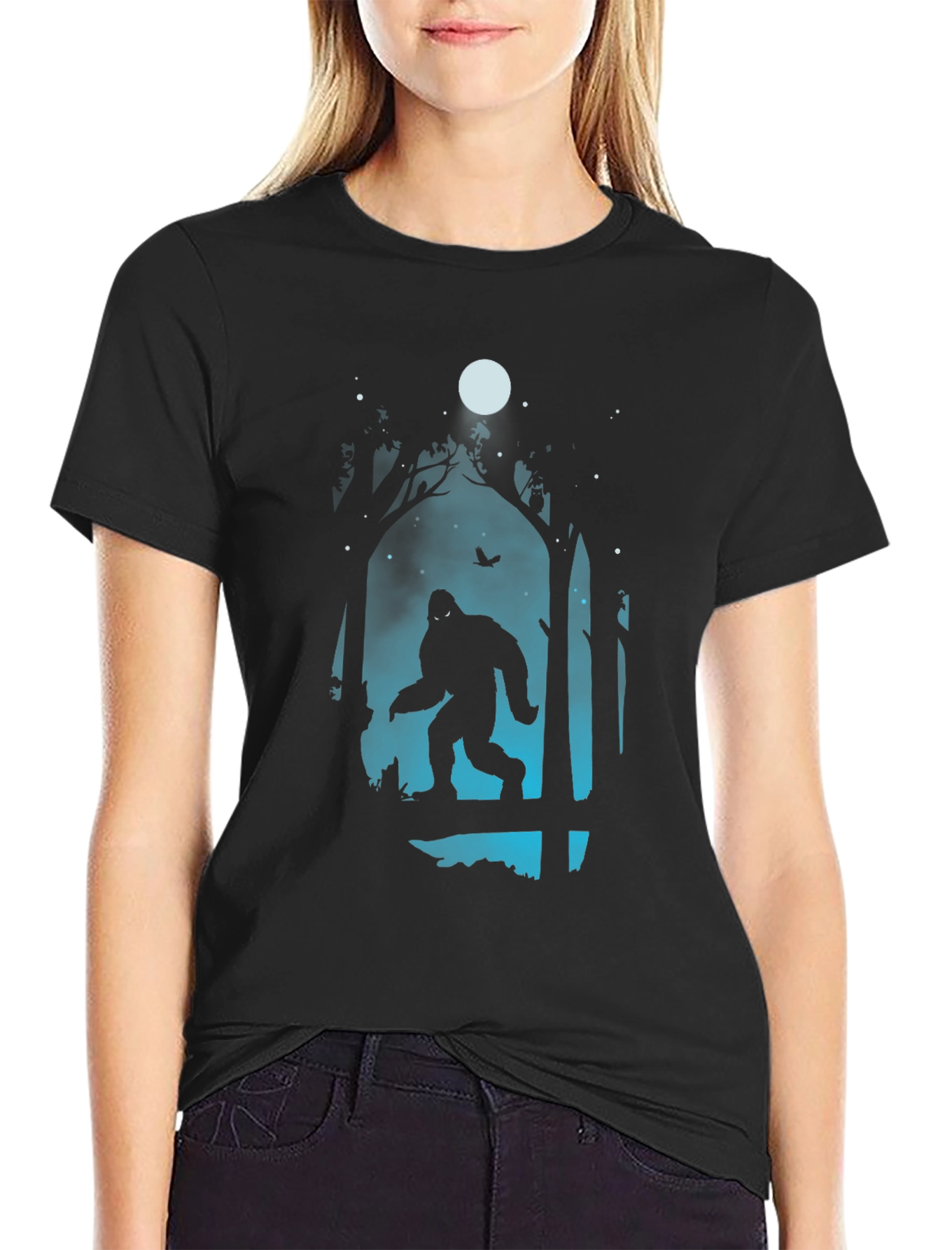 Bigfoot Silhouette Graphic Tee - Black