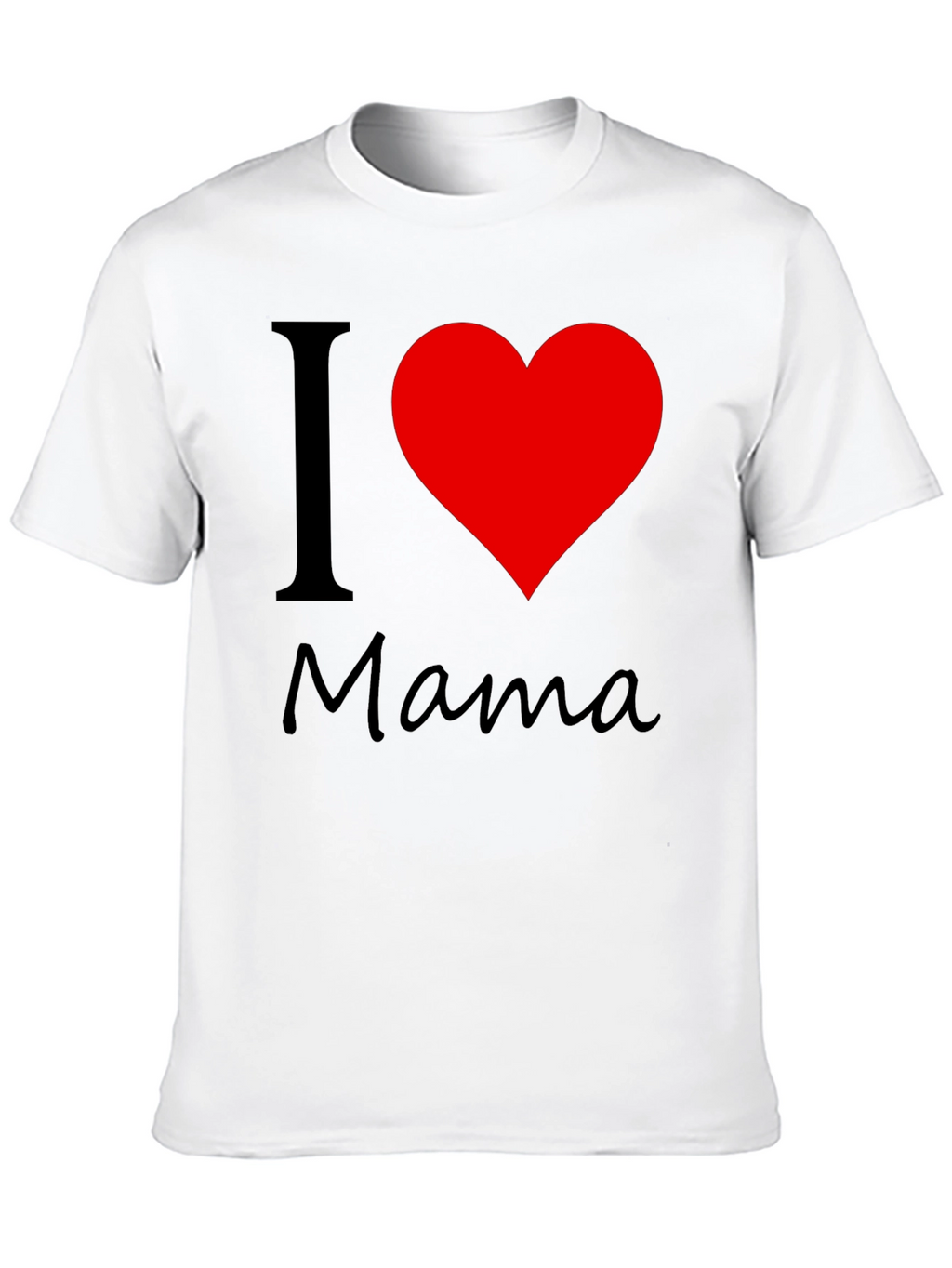 I Love Mama Black Cotton T-Shirt