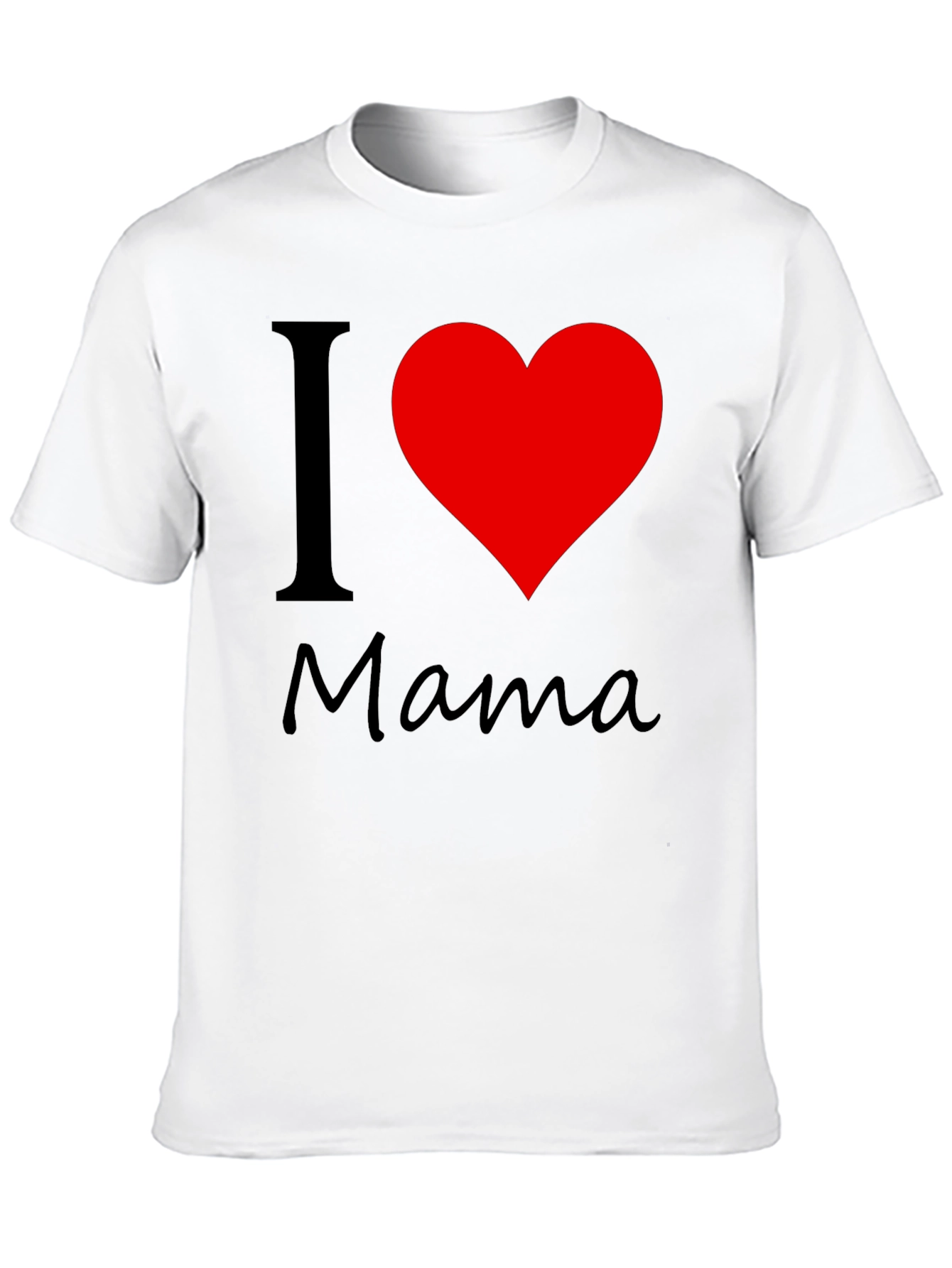 I Love Mama Black Cotton T-Shirt