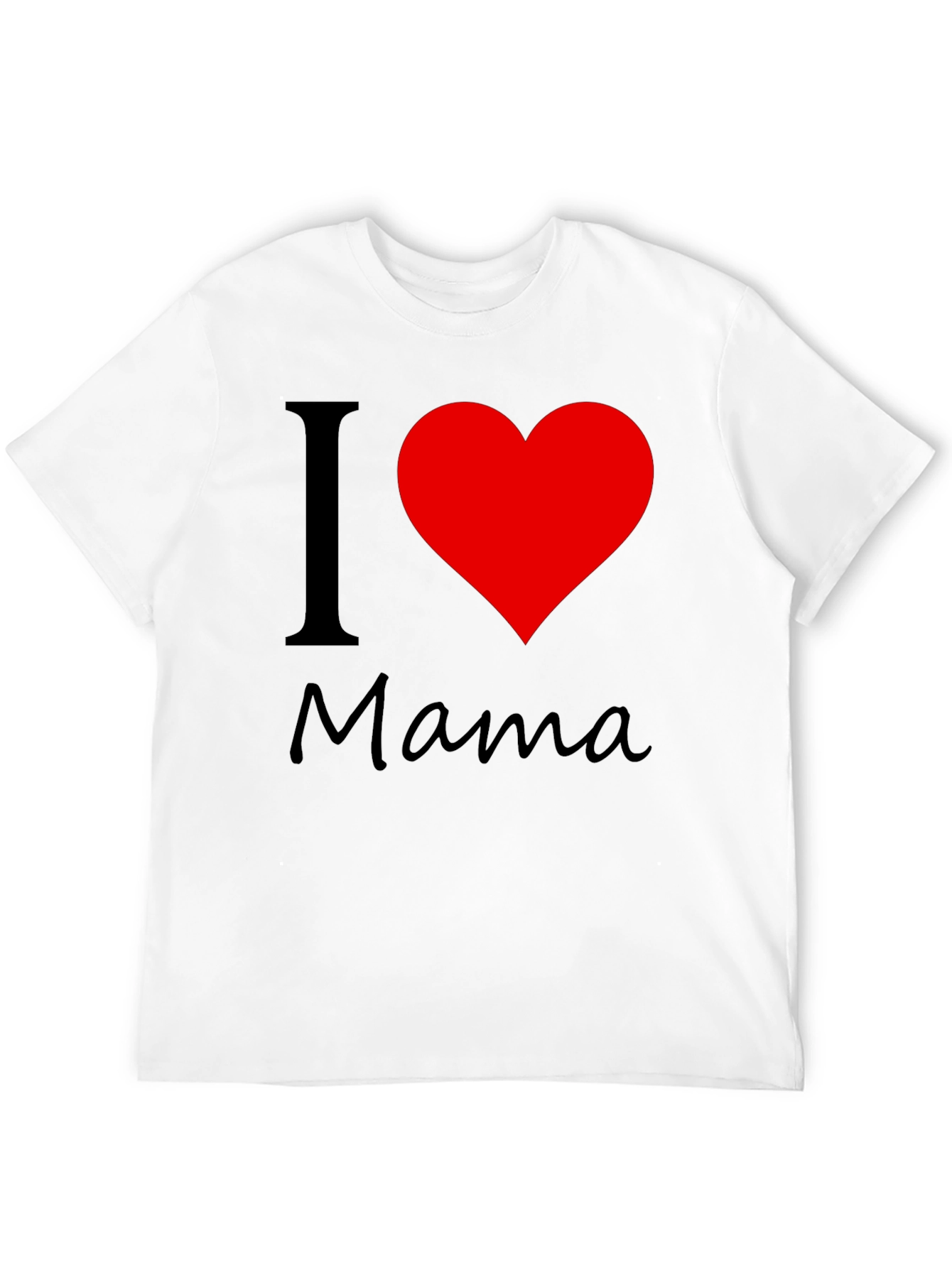 I Love Mama Black Cotton T-Shirt