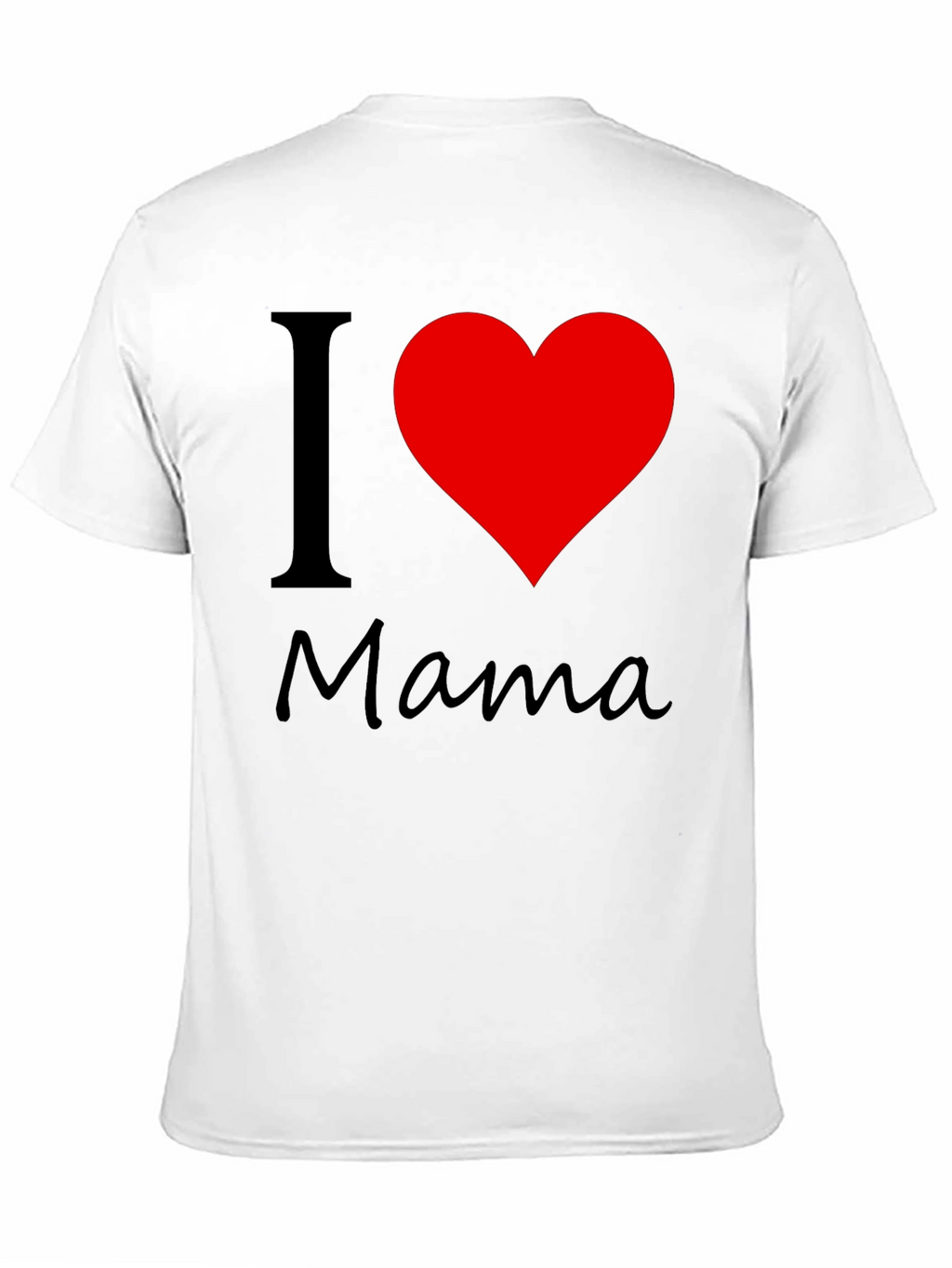 I Love Mama Black Cotton T-Shirt