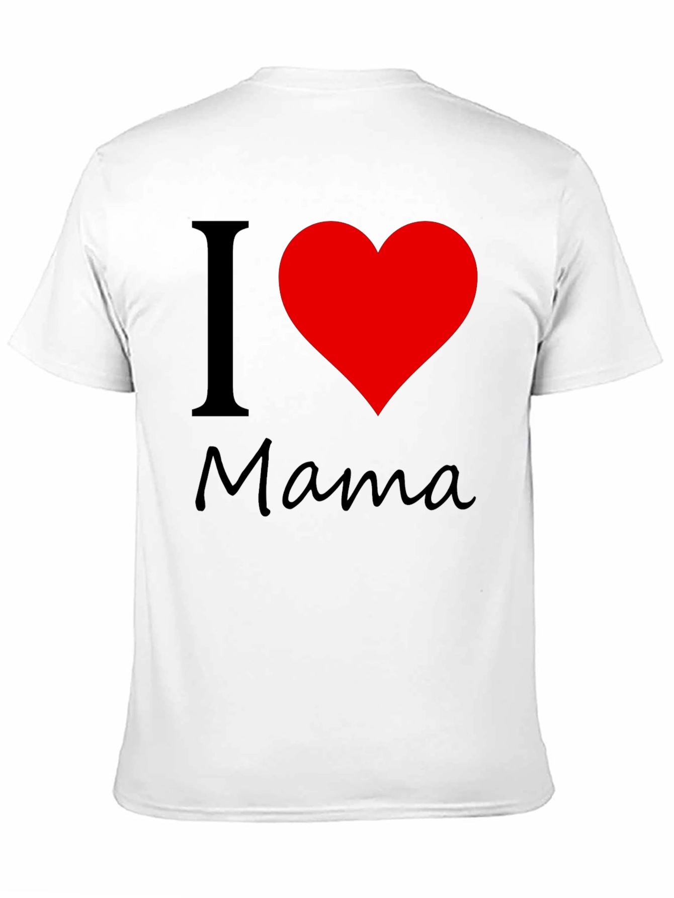 I Love Mama Black Cotton T-Shirt