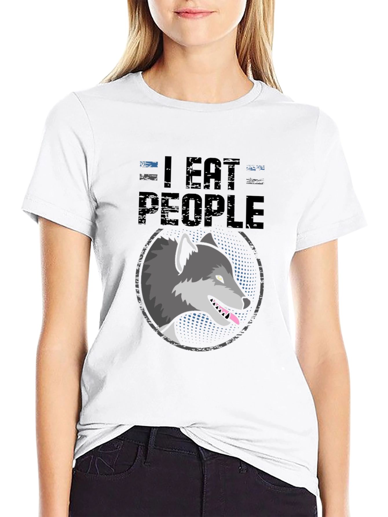 I Eat People Wolf Graphic T-Shirt