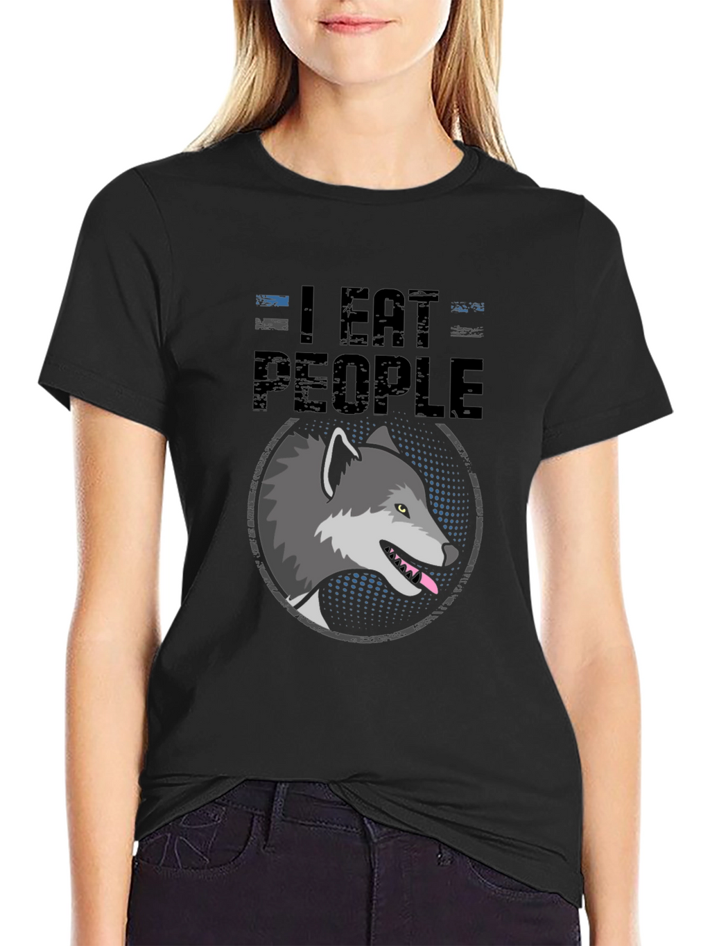 I Eat People Wolf Graphic T-Shirt