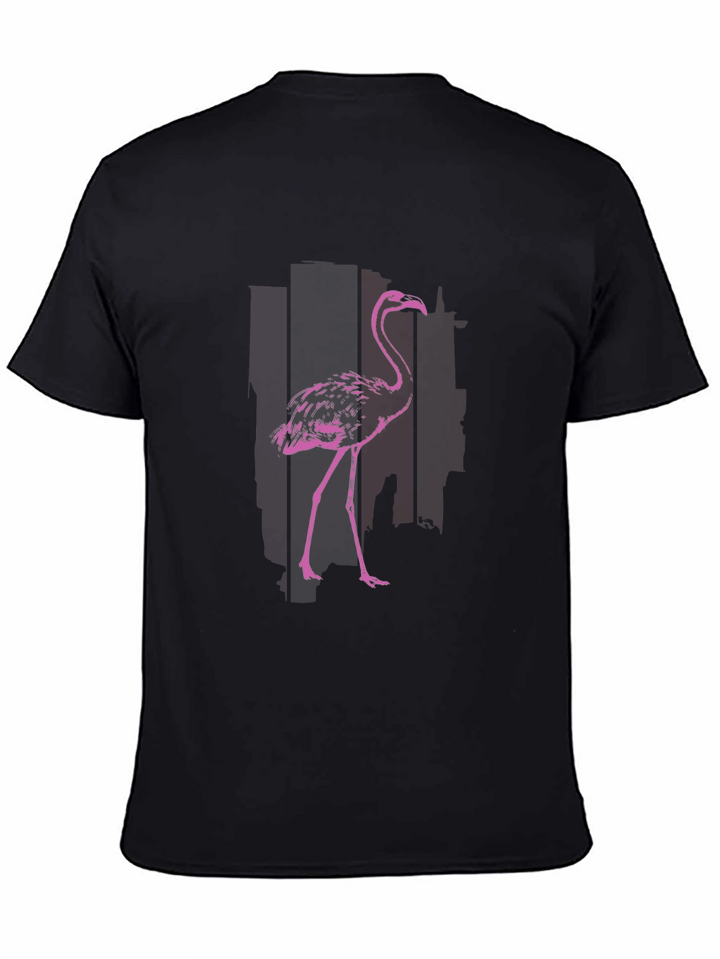 Flamingo Graphic T-Shirt - Black Cotton Blend