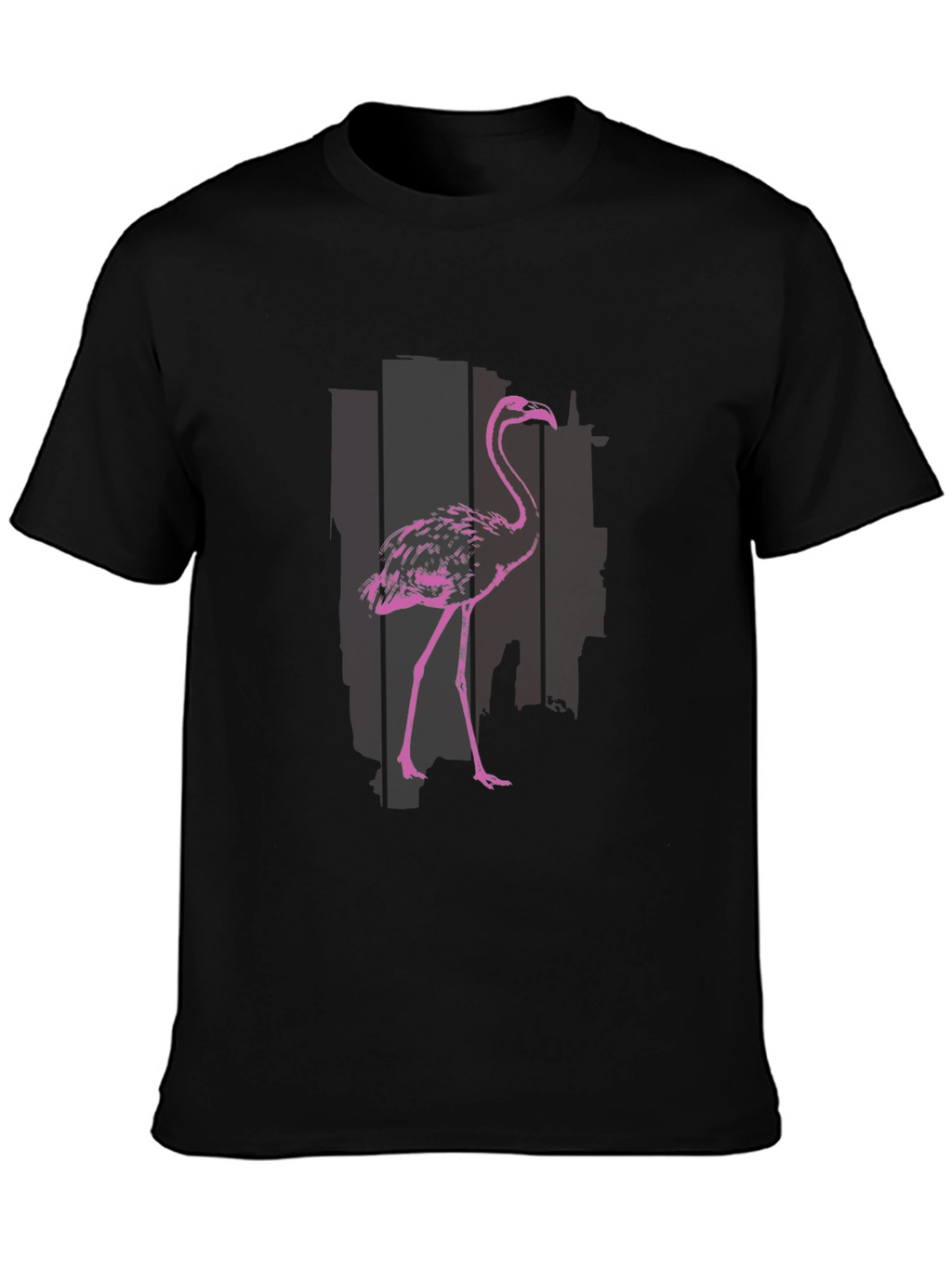 Flamingo Graphic T-Shirt - Black Cotton Blend