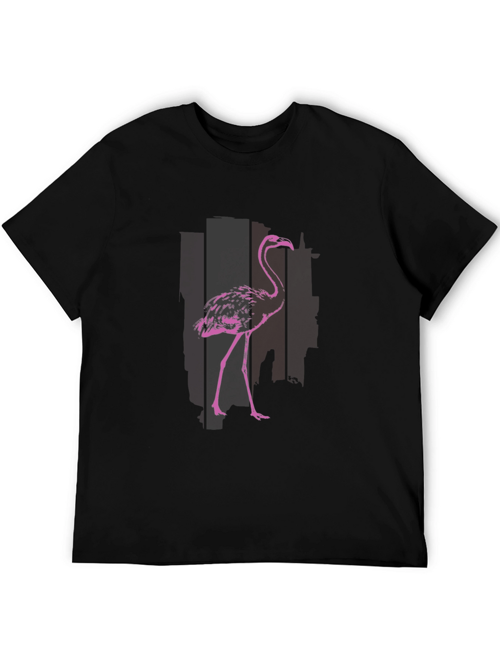 Flamingo Graphic T-Shirt - Black Cotton Blend