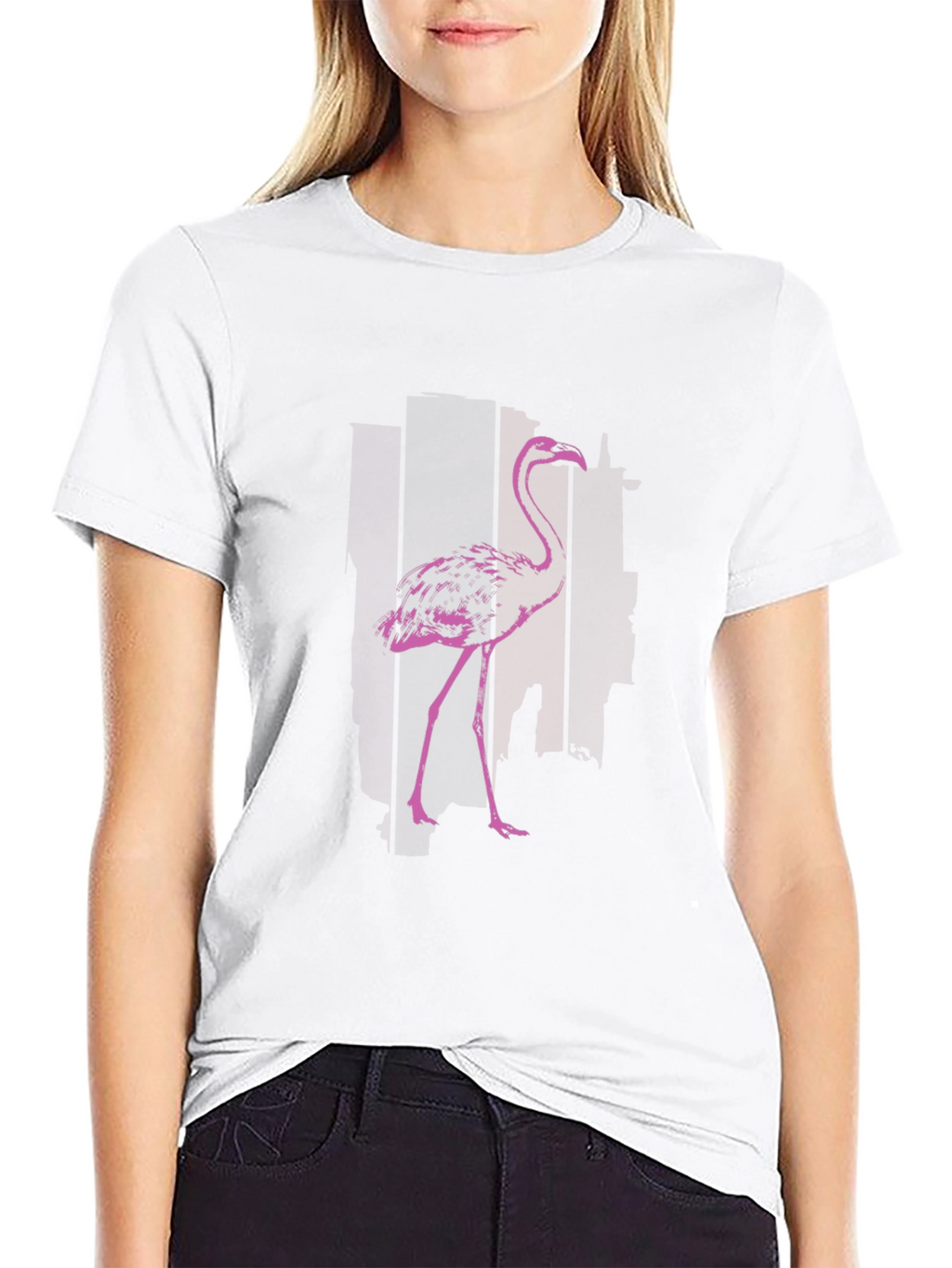 Flamingo Graphic T-Shirt - Black Cotton Blend