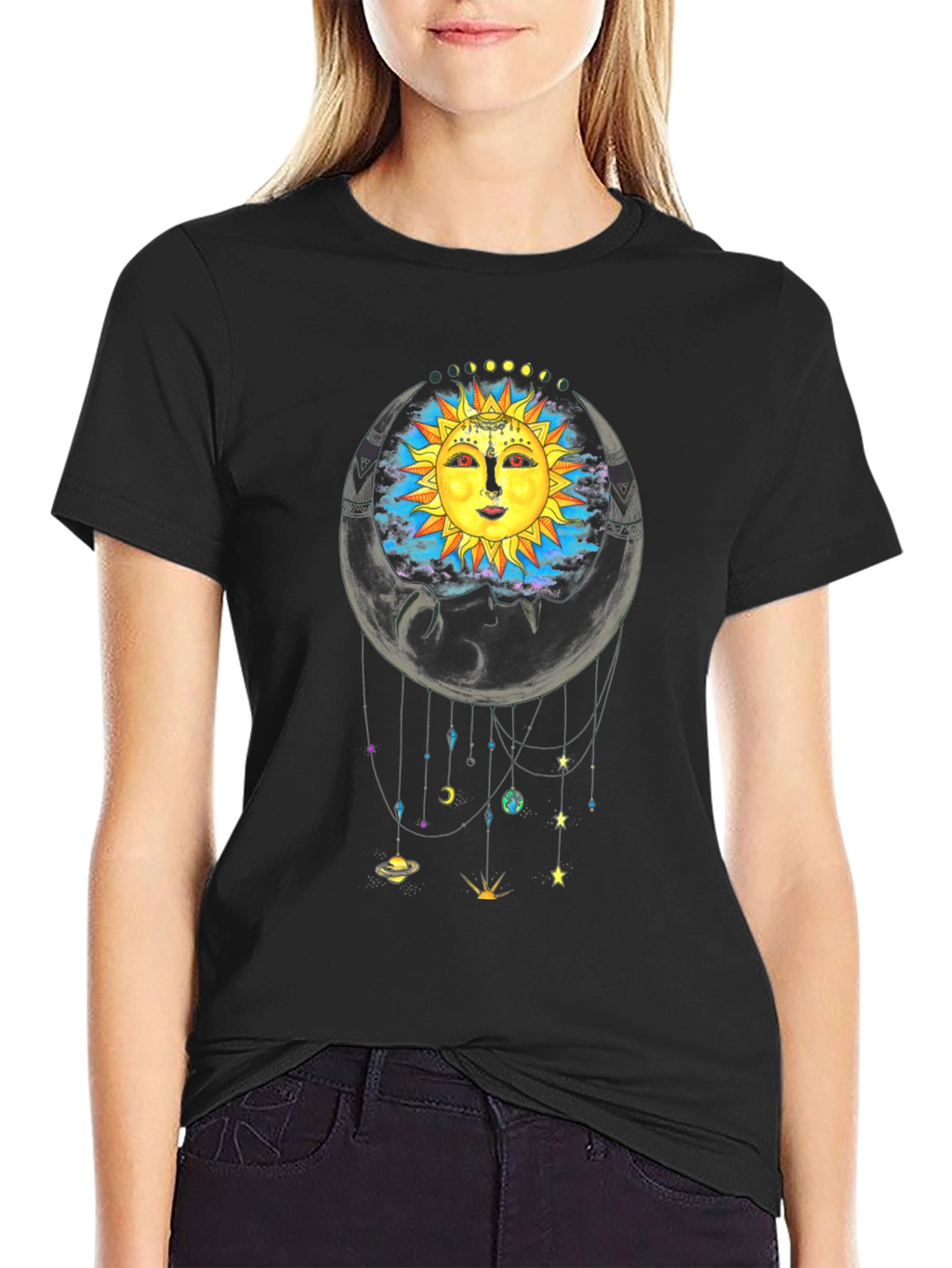 Celestial Sun & Moon Graphic T-Shirt - Unisex