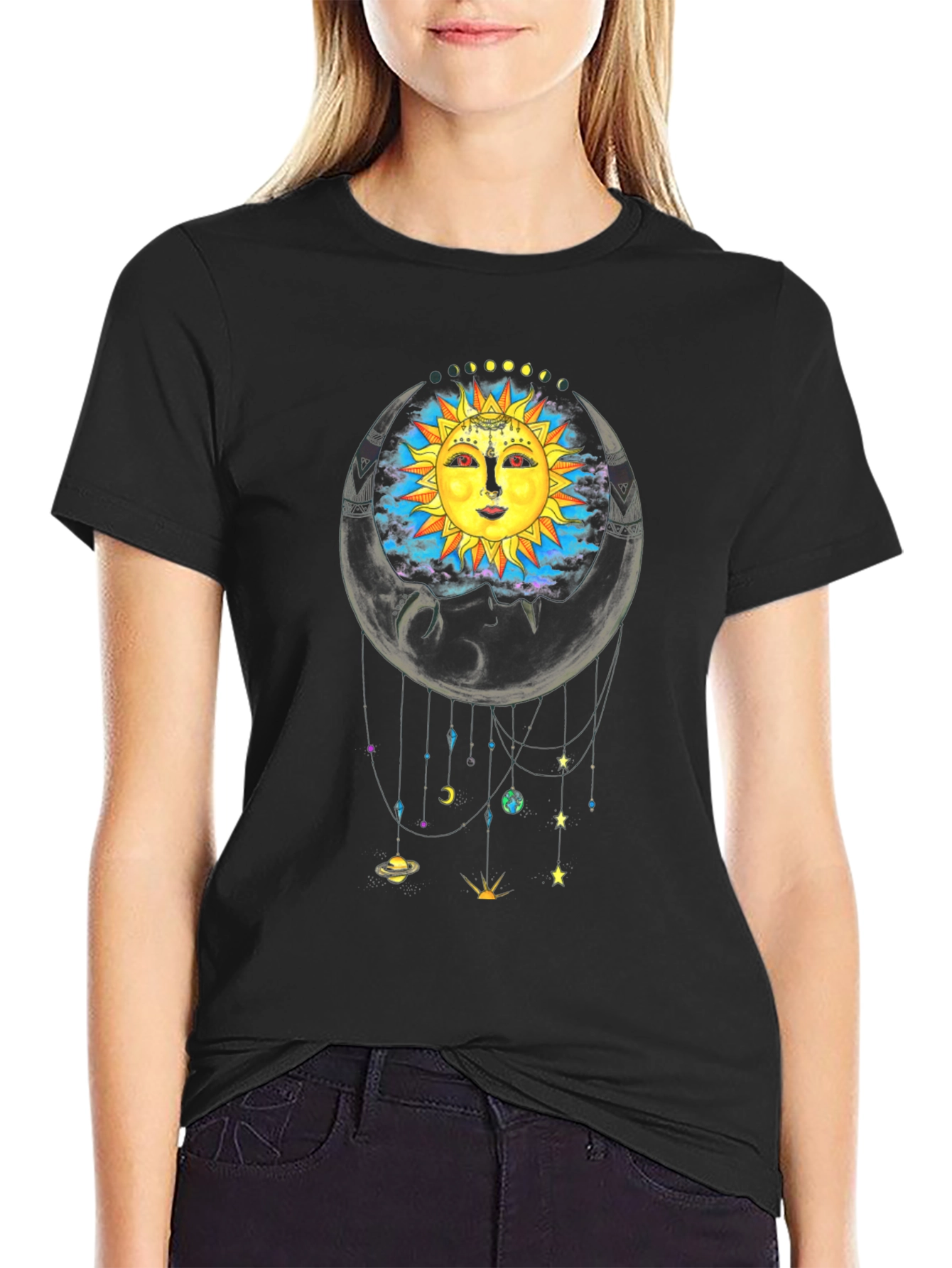 Celestial Sun & Moon Graphic T-Shirt - Unisex