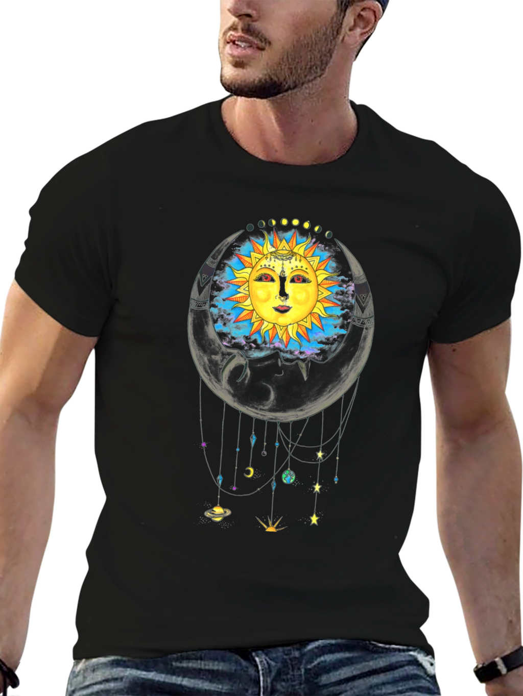 Celestial Sun & Moon Graphic T-Shirt - Unisex