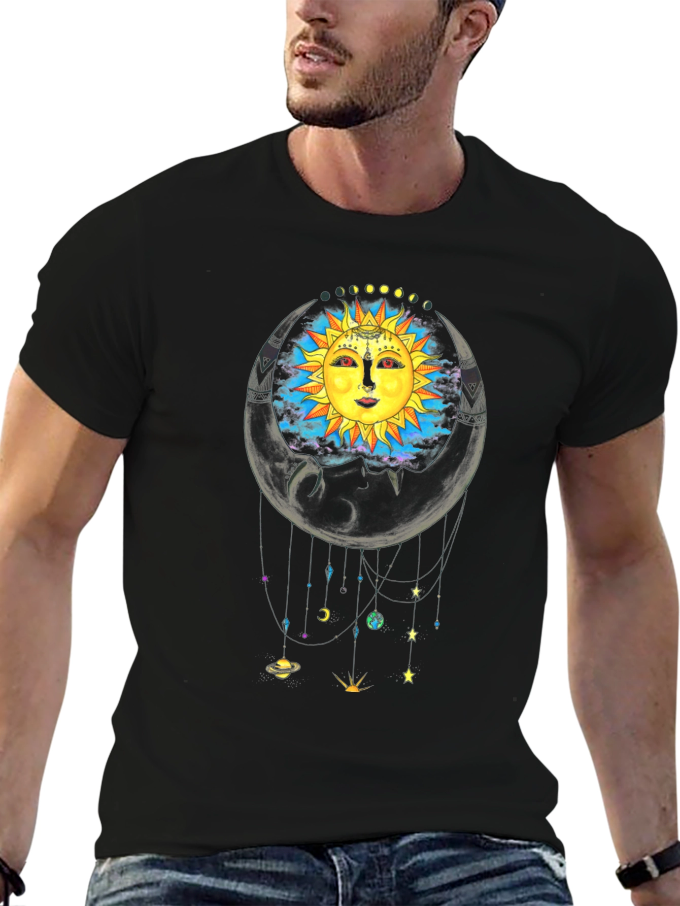 Celestial Sun & Moon Graphic T-Shirt - Unisex