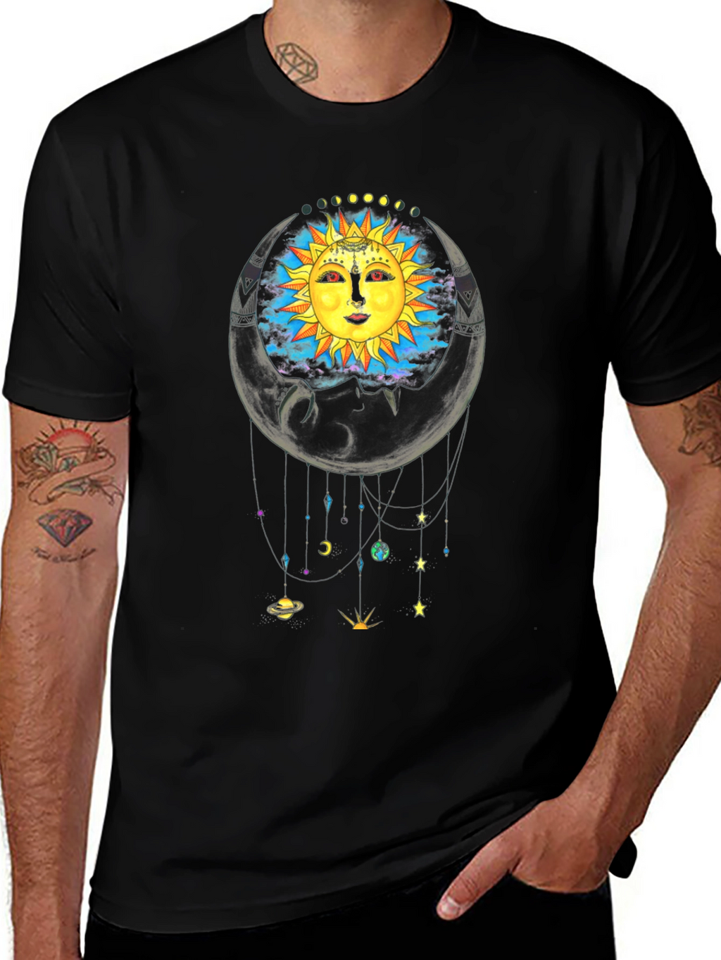 Celestial Sun & Moon Graphic T-Shirt - Unisex